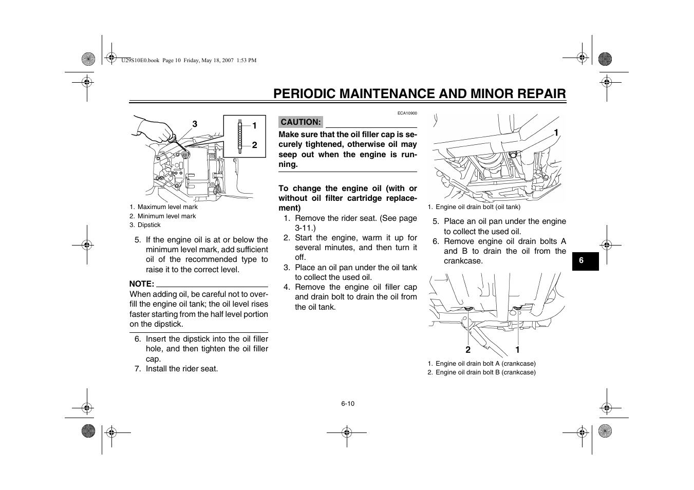 Periodic maintenance and minor repair | Yamaha STAR XV19CX(C) User Manual | Page 51 / 96