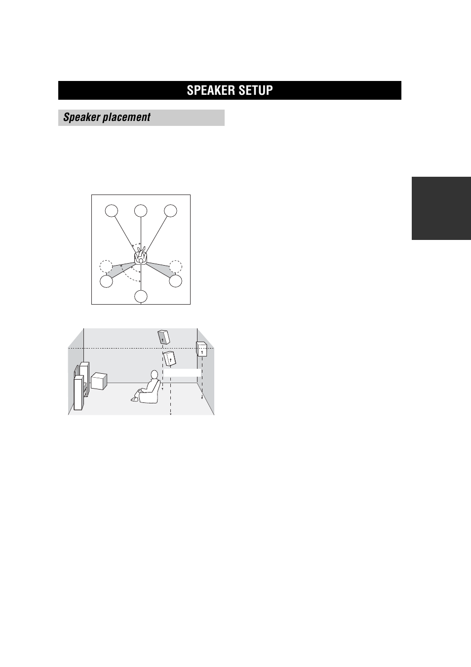 Preparation, Speaker setup, Speaker placement | Yamaha RX-V457 User Manual | Page 15 / 88