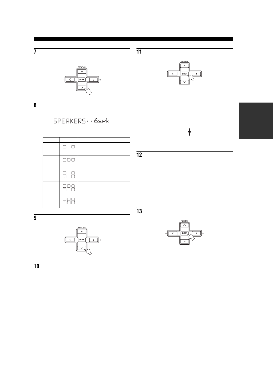 Speakers spk, Set cancel, Check:testtone check ok? yes 12 | Check ok? yes | Yamaha RX-V457 User Manual | Page 27 / 88