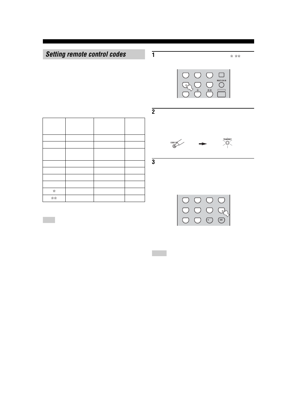 Setting remote control codes | Yamaha RX-V457 User Manual | Page 68 / 88