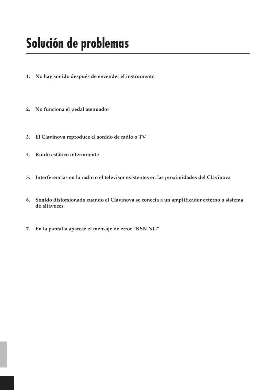 Solución de problemas | Yamaha CLP-811 User Manual | Page 45 / 71