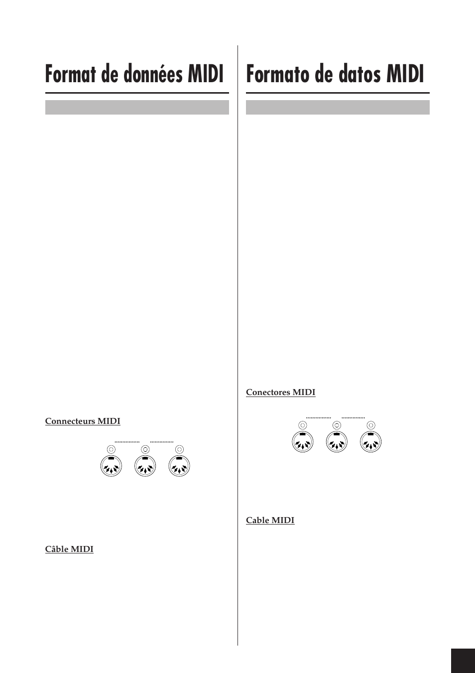 Format de données midi, Formato de datos midi, Introduction au système midi | Introducción a midi | Yamaha CLP-811 User Manual | Page 52 / 71