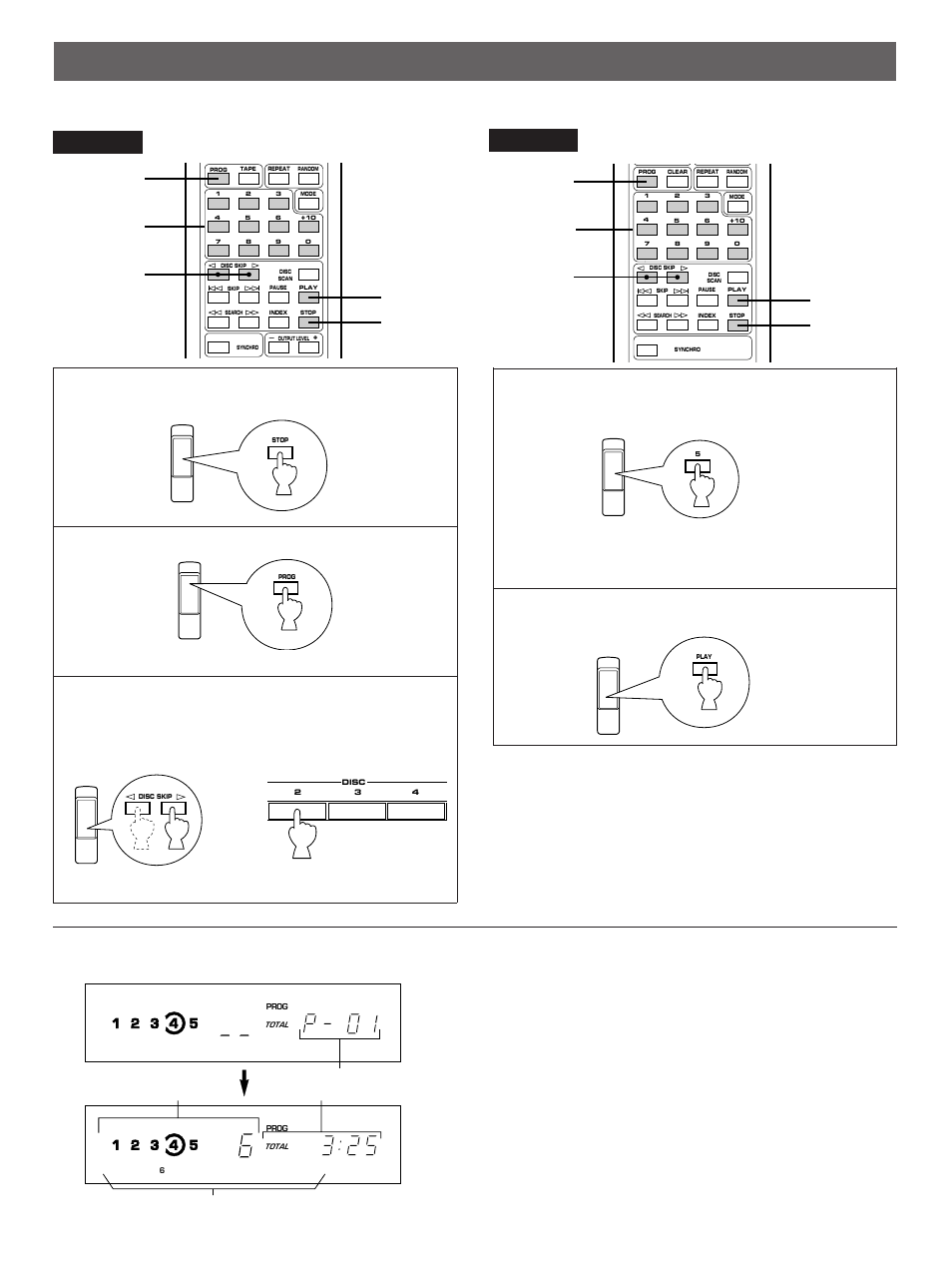 Program play, Display information during programming | Yamaha 501 User Manual | Page 14 / 24