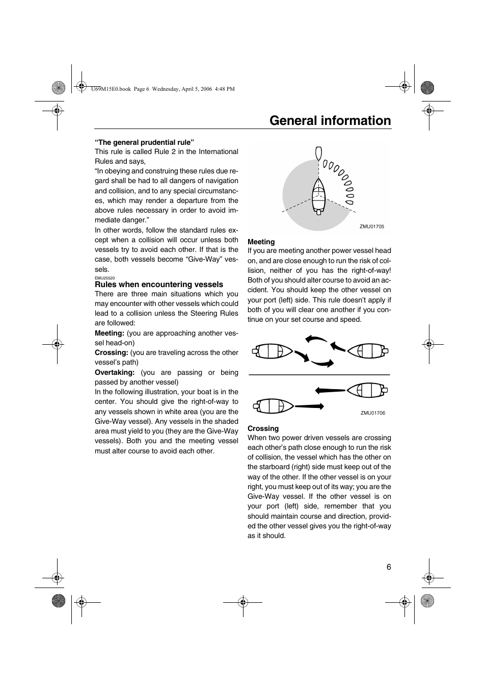 Rules when encountering vessels, General information | Yamaha F25 User Manual | Page 11 / 66
