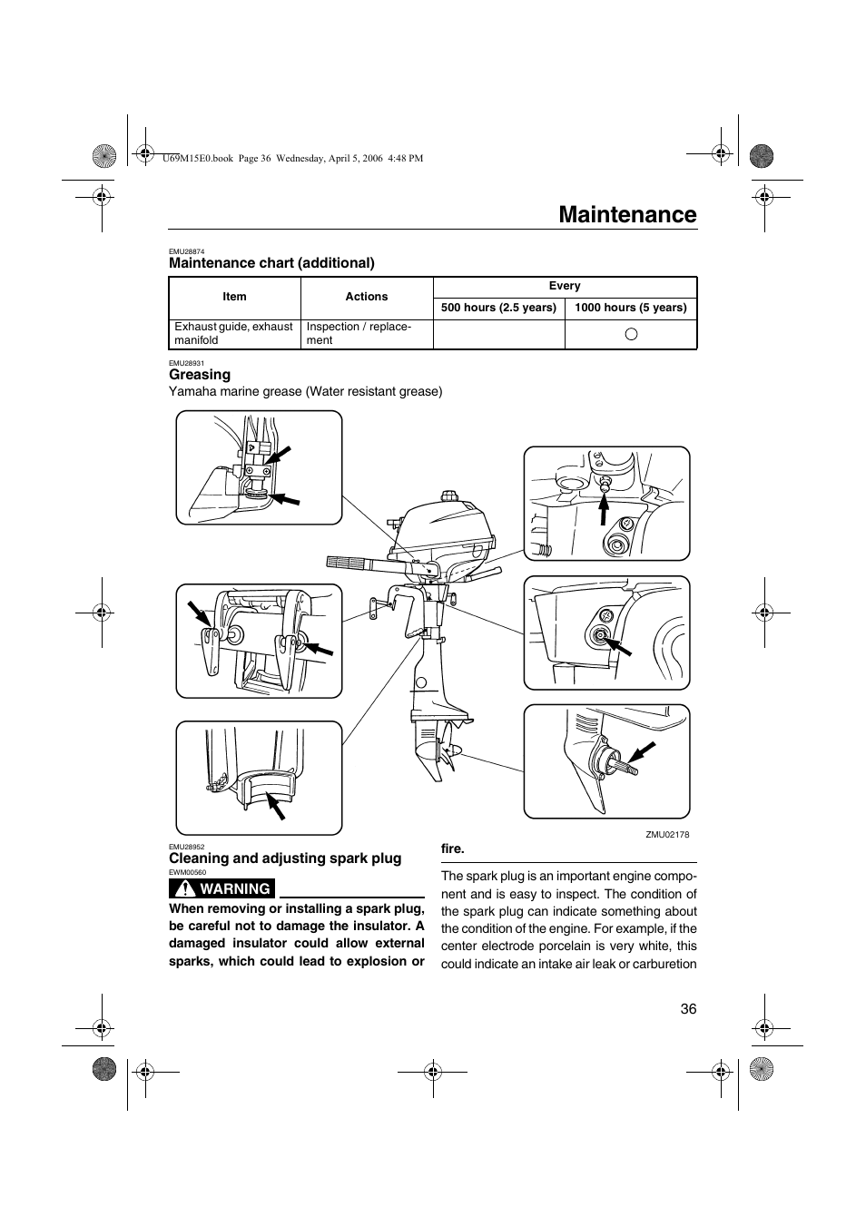 Maintenance | Yamaha F25 User Manual | Page 41 / 66