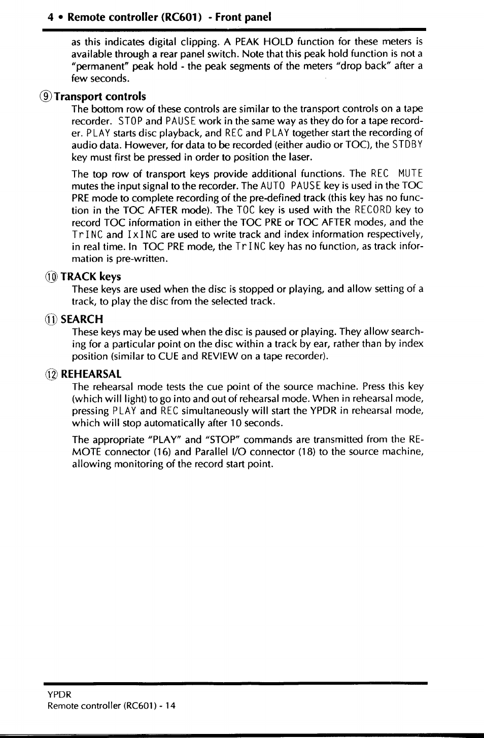 Yamaha YPDR601 User Manual | Page 18 / 42