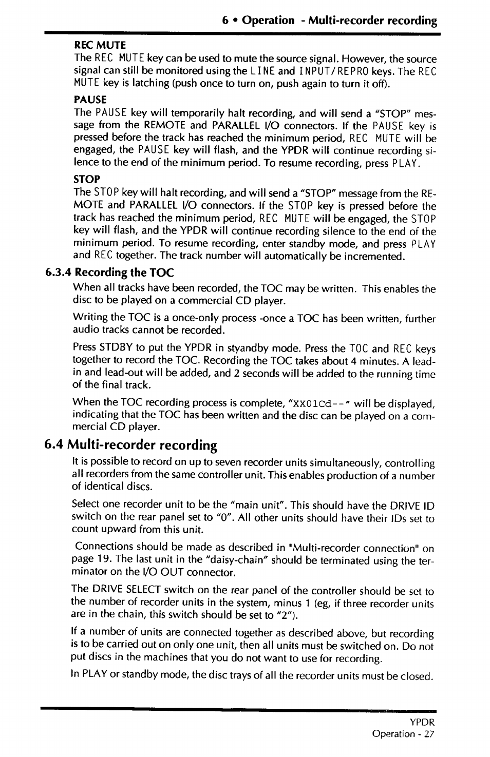 4 multi-recorder recording, Xxolcd | Yamaha YPDR601 User Manual | Page 31 / 42