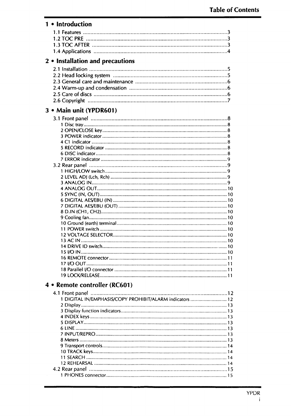 Yamaha YPDR601 User Manual | Page 5 / 42