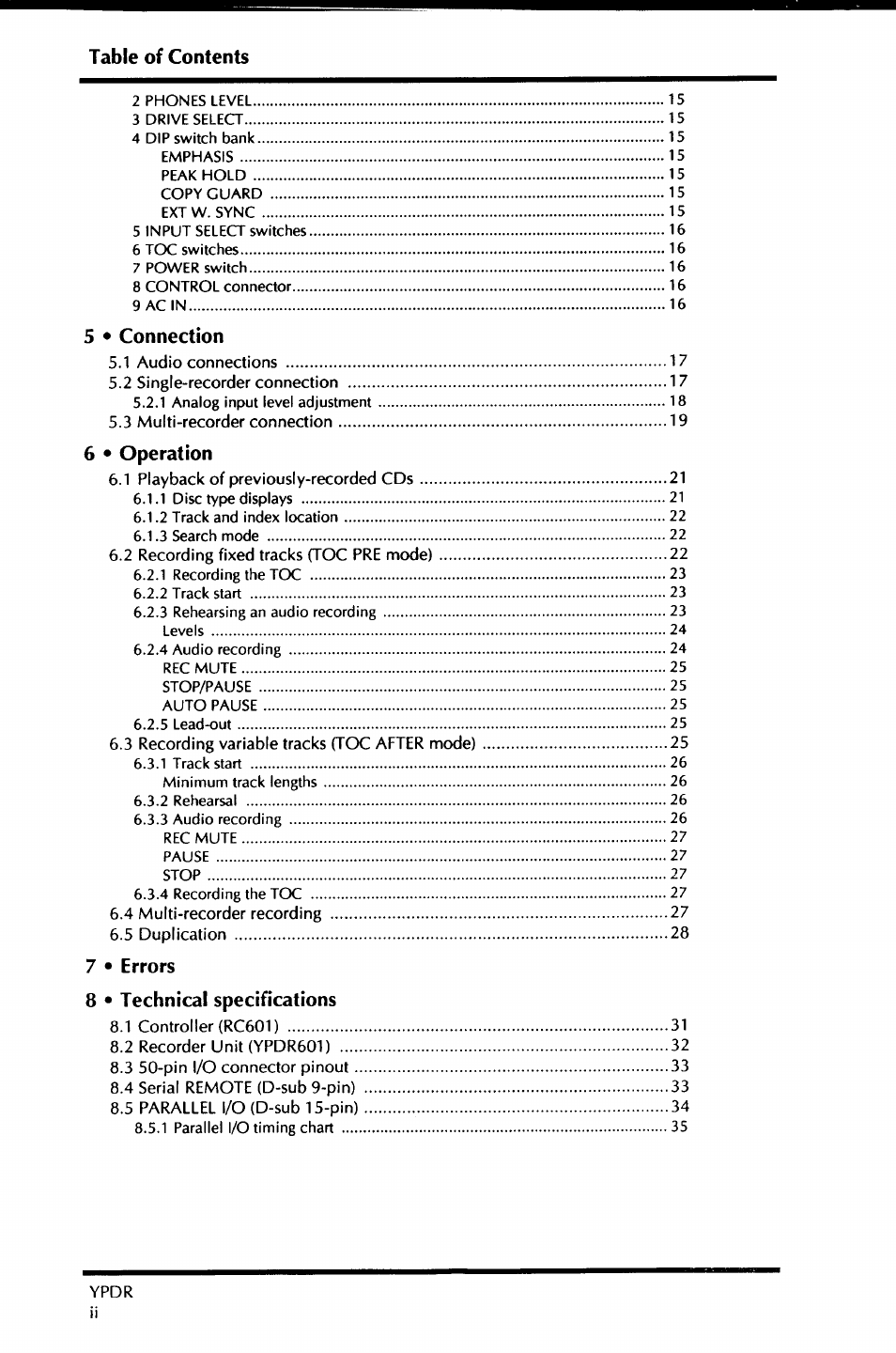 Yamaha YPDR601 User Manual | Page 6 / 42