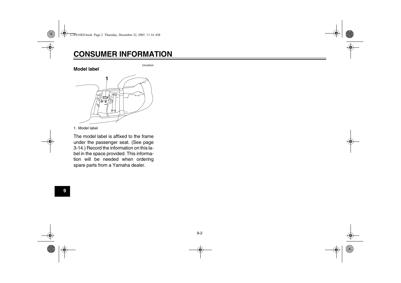 Consumer information | Yamaha FJR13AV(C) User Manual | Page 100 / 111