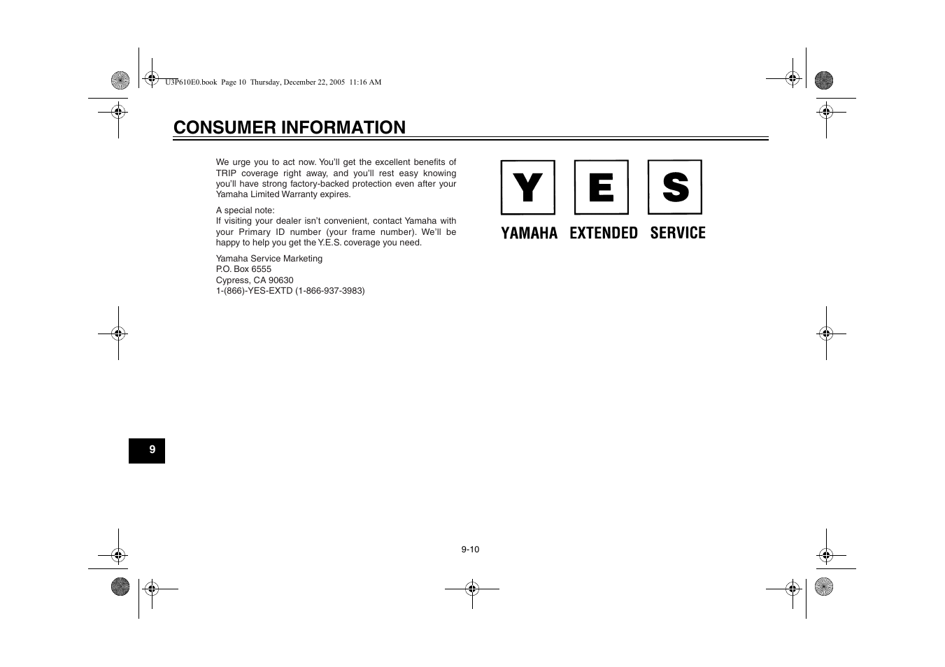 Consumer information | Yamaha FJR13AV(C) User Manual | Page 108 / 111