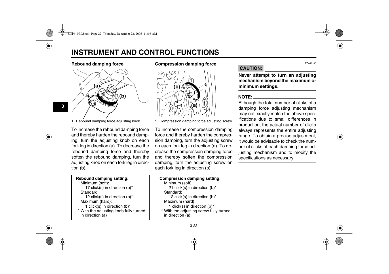 Instrument and control functions | Yamaha FJR13AV(C) User Manual | Page 40 / 111