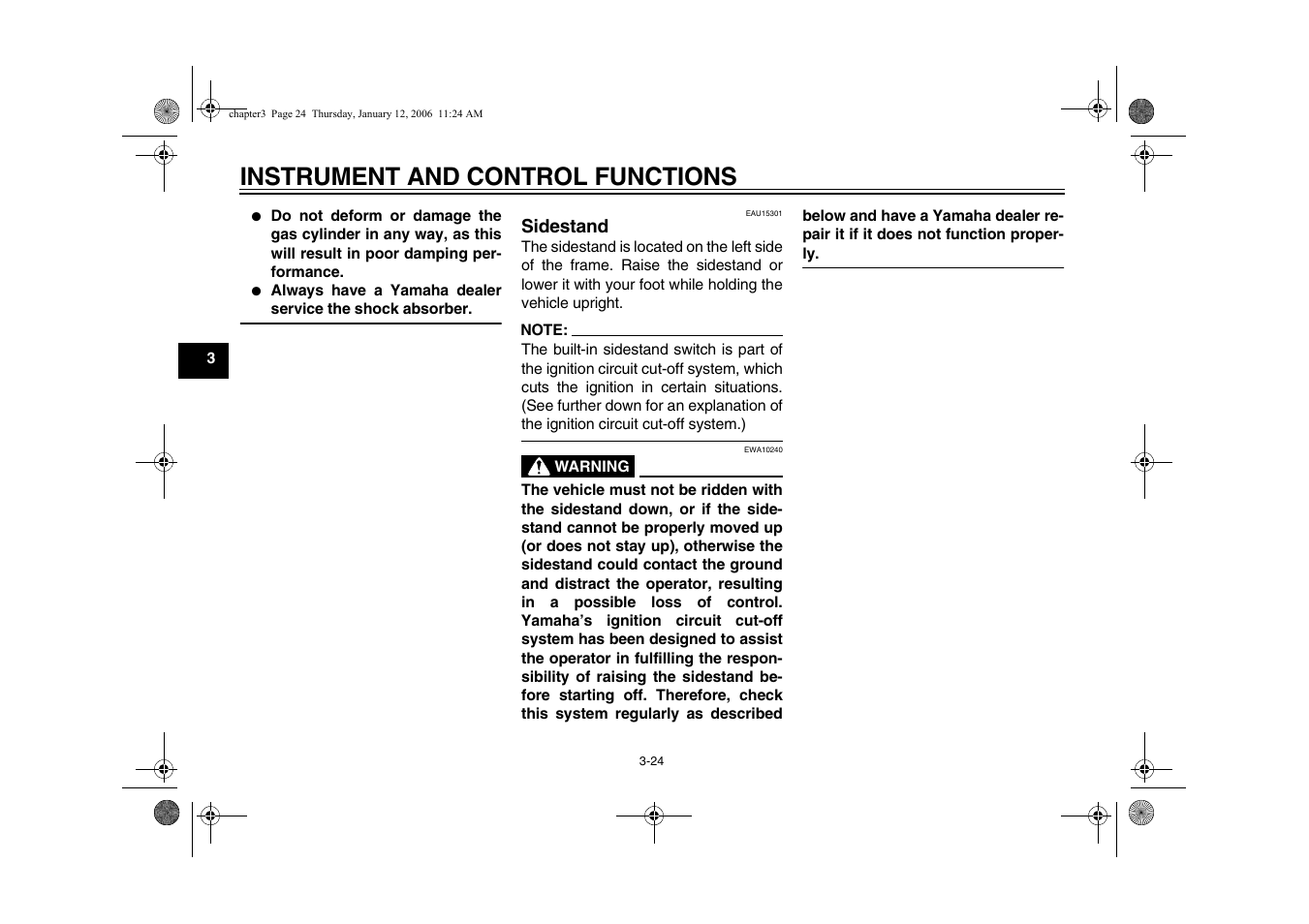 Instrument and control functions | Yamaha FJR13AV(C) User Manual | Page 42 / 111