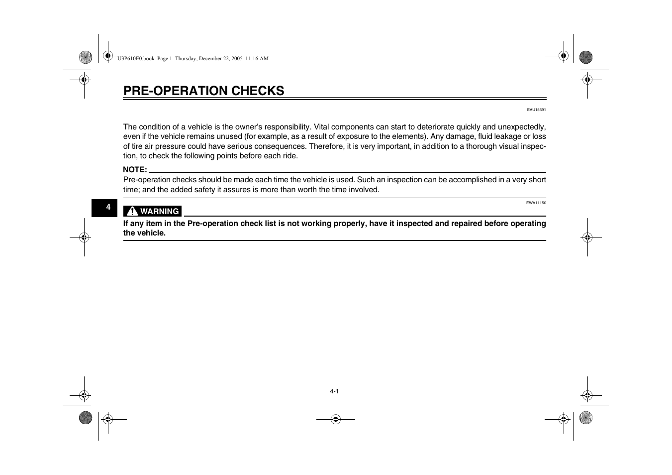 Pre-operation checks | Yamaha FJR13AV(C) User Manual | Page 46 / 111