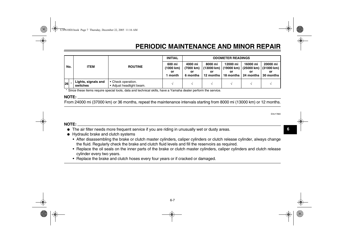 Periodic maintenance and minor repair | Yamaha FJR13AV(C) User Manual | Page 59 / 111