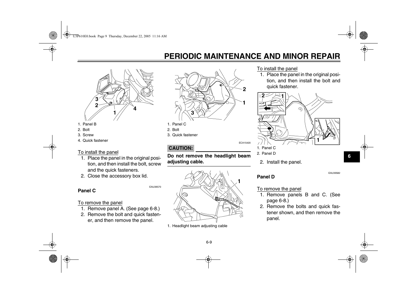 Periodic maintenance and minor repair | Yamaha FJR13AV(C) User Manual | Page 61 / 111