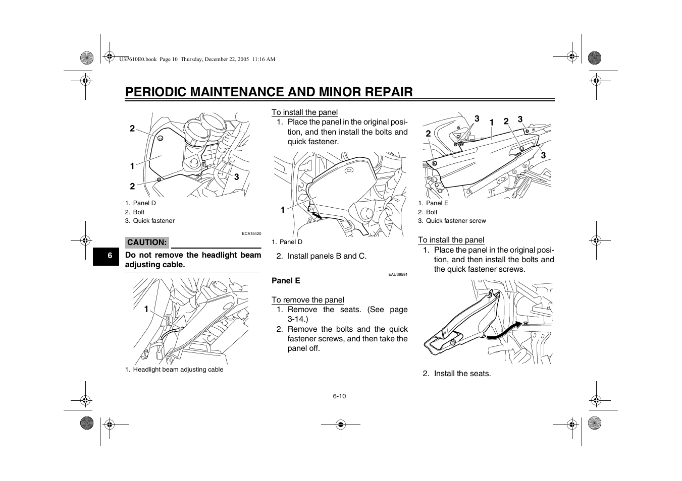 Periodic maintenance and minor repair | Yamaha FJR13AV(C) User Manual | Page 62 / 111