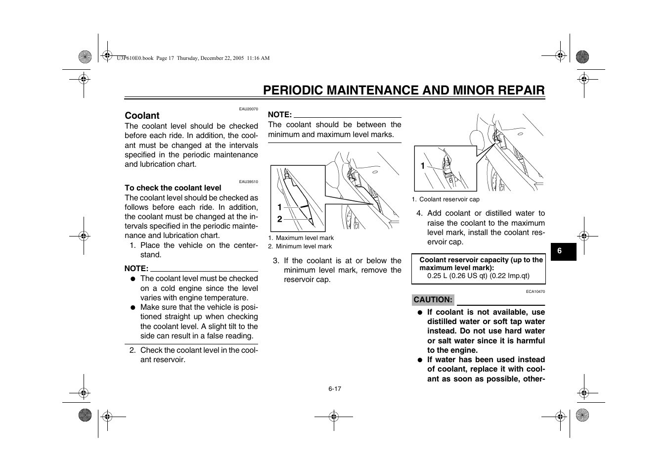 Coolant, Checking the throttle cable free, Periodic maintenance and minor repair | Yamaha FJR13AV(C) User Manual | Page 69 / 111