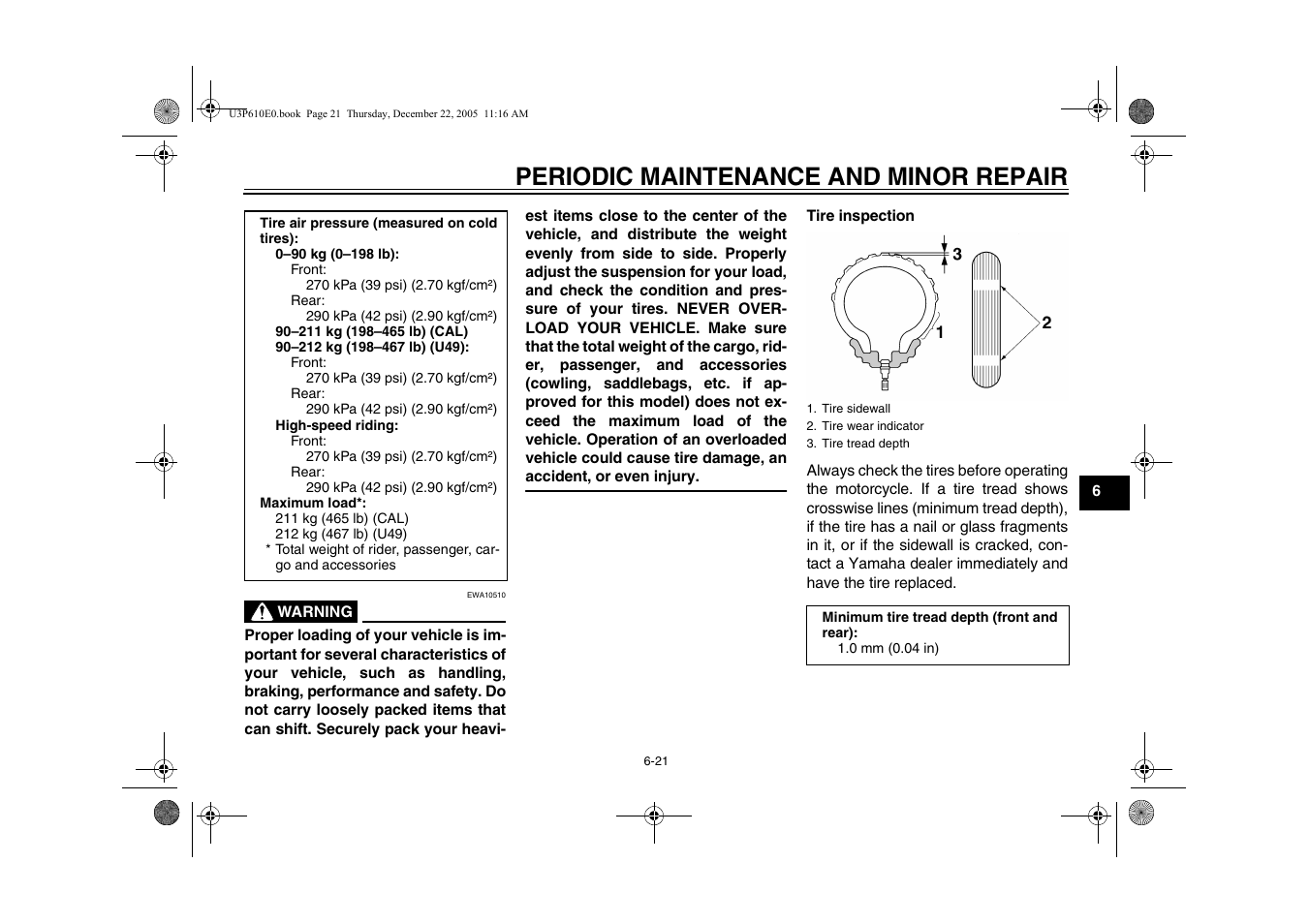 Periodic maintenance and minor repair | Yamaha FJR13AV(C) User Manual | Page 73 / 111