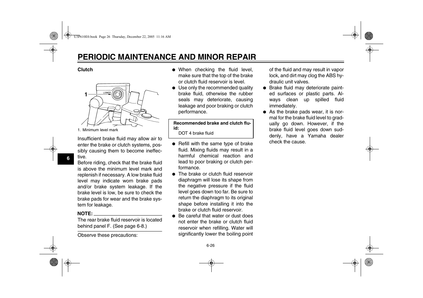 Periodic maintenance and minor repair | Yamaha FJR13AV(C) User Manual | Page 78 / 111
