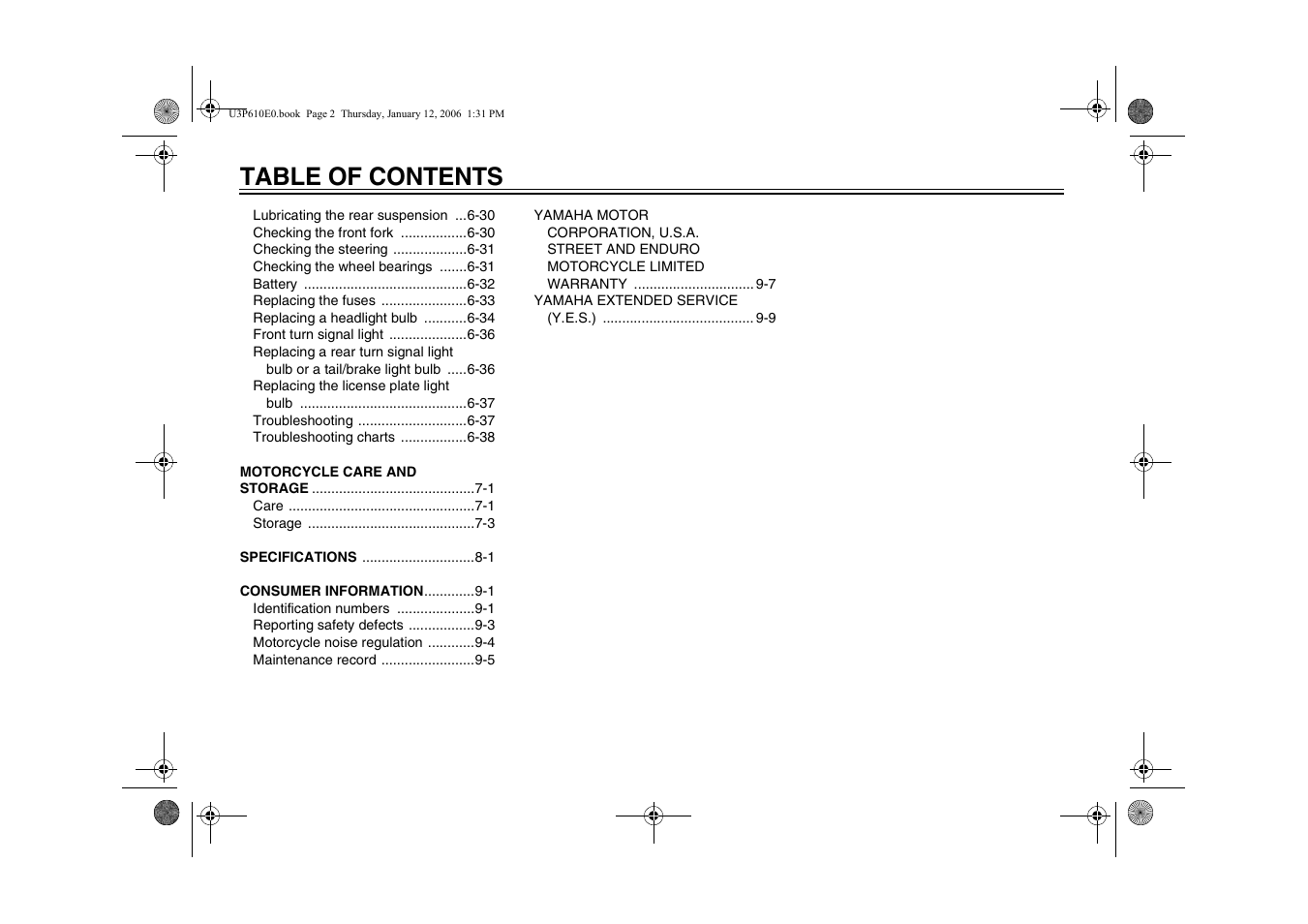 Yamaha FJR13AV(C) User Manual | Page 8 / 111