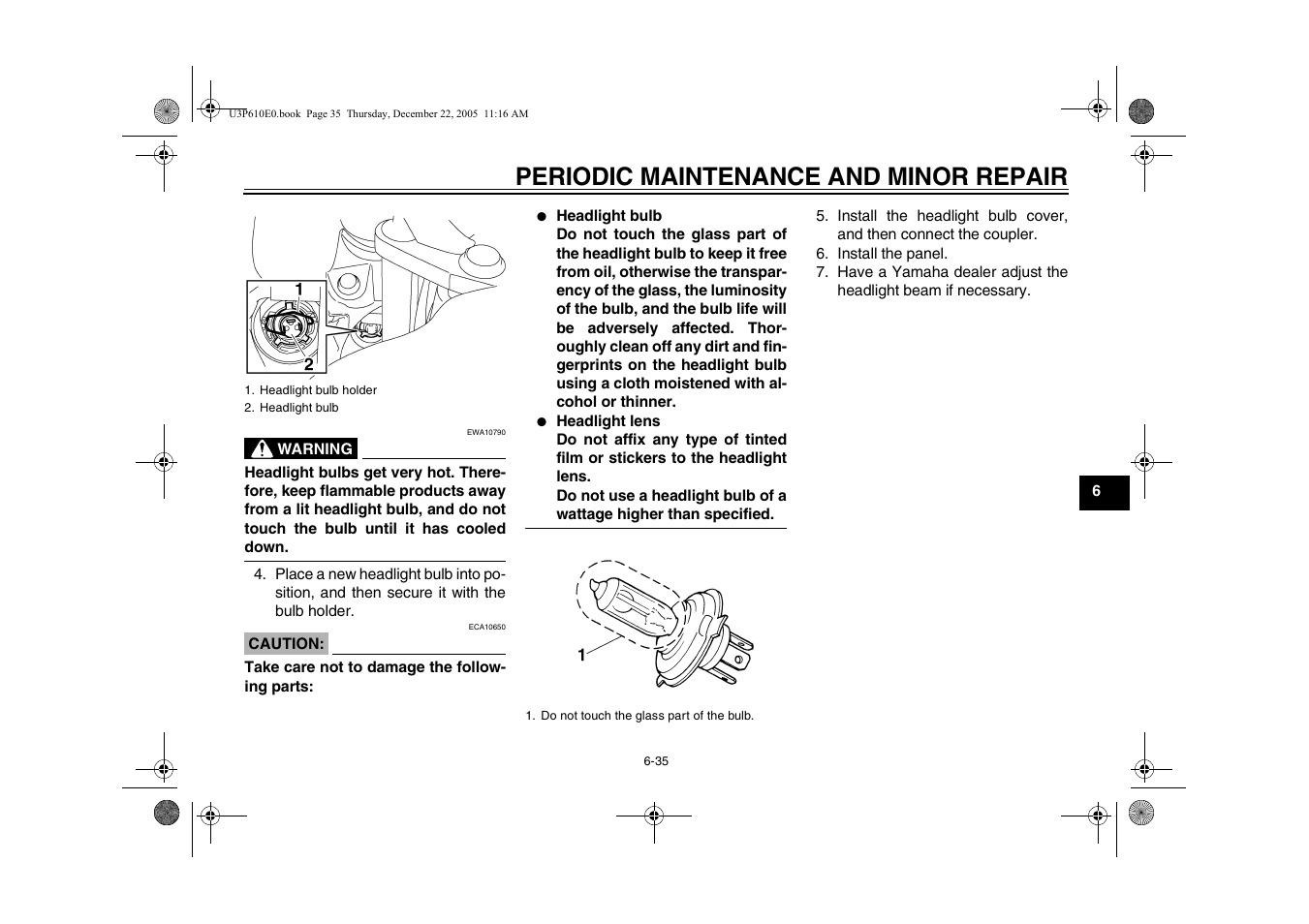 Periodic maintenance and minor repair | Yamaha FJR13AV(C) User Manual | Page 87 / 111