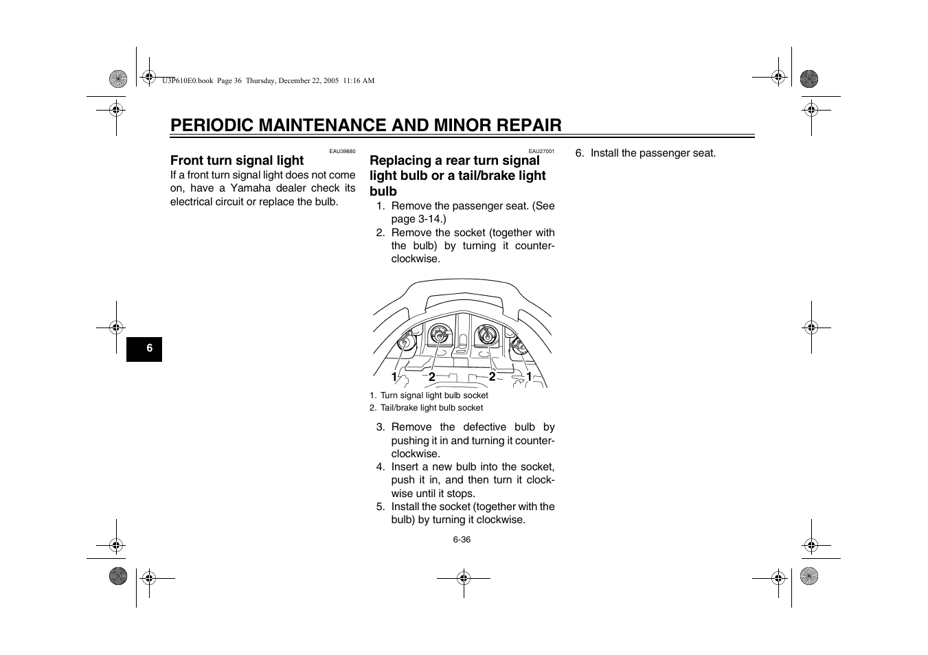 Replacing the license plate light, Bulb -37, Troubleshooting -37 | Periodic maintenance and minor repair | Yamaha FJR13AV(C) User Manual | Page 88 / 111