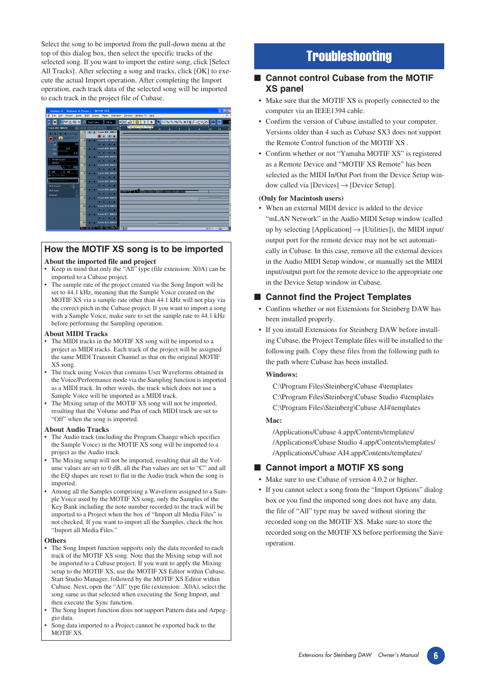 Troubleshooting | Yamaha MOTIF XS6/7/8 User Manual | Page 6 / 7