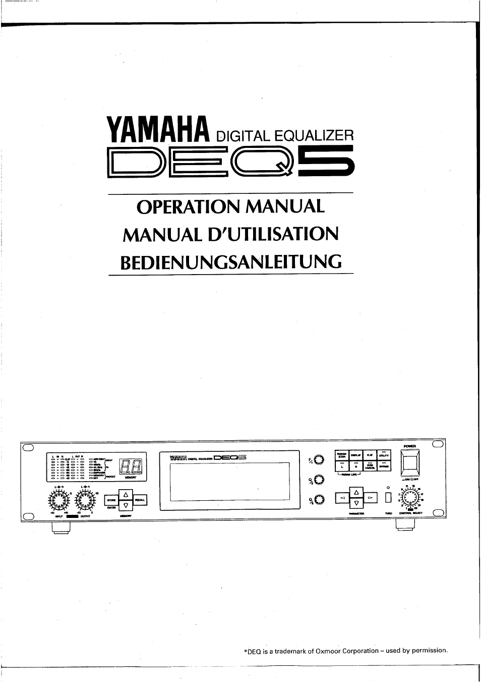 Yamaha DEQ5 User Manual | 191 pages