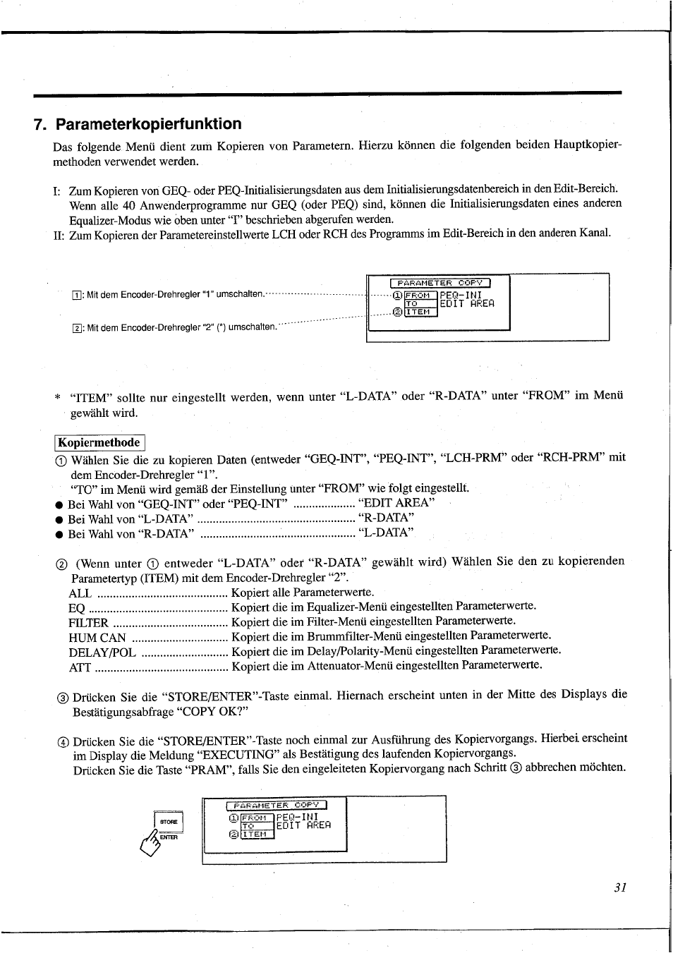 Parameterkopierfunktion | Yamaha DEQ5 User Manual | Page 159 / 191