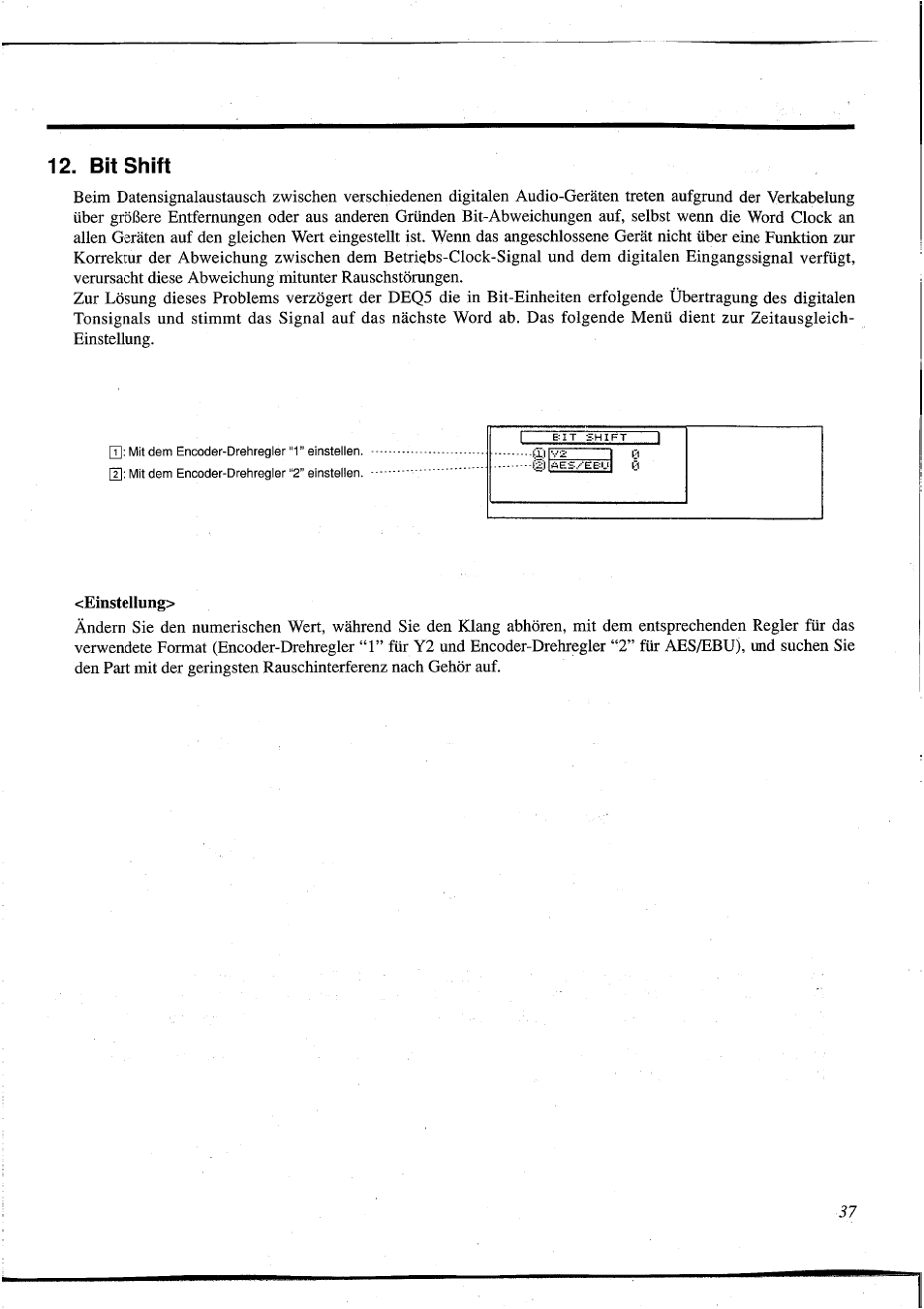 Bitshift, Einsteliung, Bit shift | Yamaha DEQ5 User Manual | Page 165 / 191