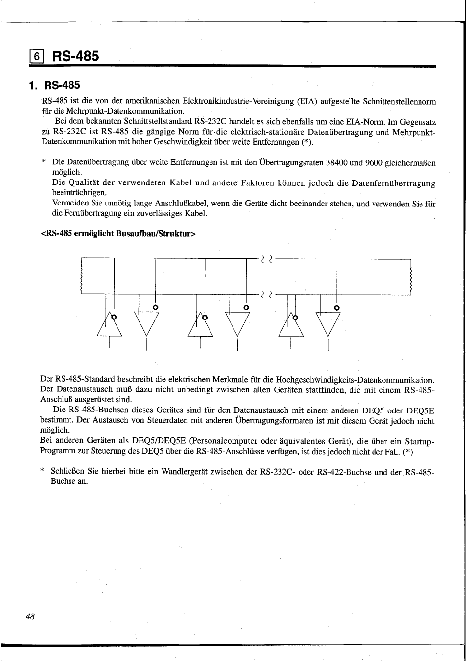 6l rs-485, Rs-485, Rs-485 ermöglicht busaufbau/struktur | Yamaha DEQ5 User Manual | Page 176 / 191