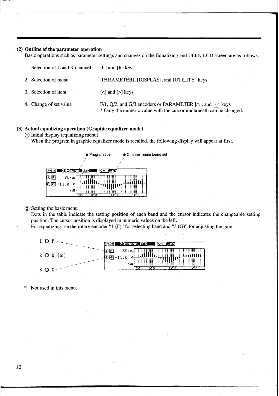 2) outline of the parameter operation | Yamaha DEQ5 User Manual | Page 18 / 191