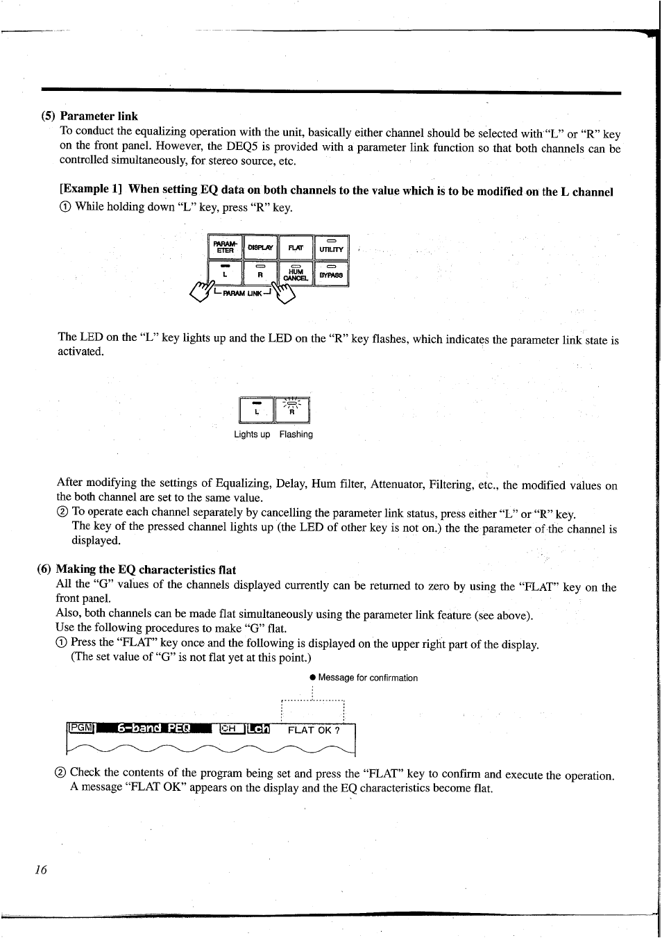 5) parameter link, 6) making the eq characteristics flat, Band peq | Yamaha DEQ5 User Manual | Page 22 / 191