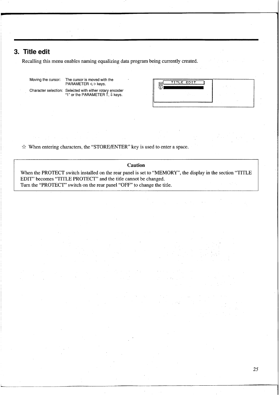 Title edit, Caution | Yamaha DEQ5 User Manual | Page 31 / 191