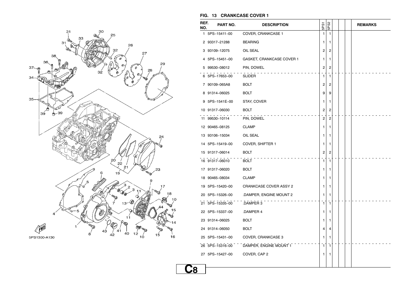 Crankcase cover 1 | Yamaha TDM900P User Manual | Page 27 / 79