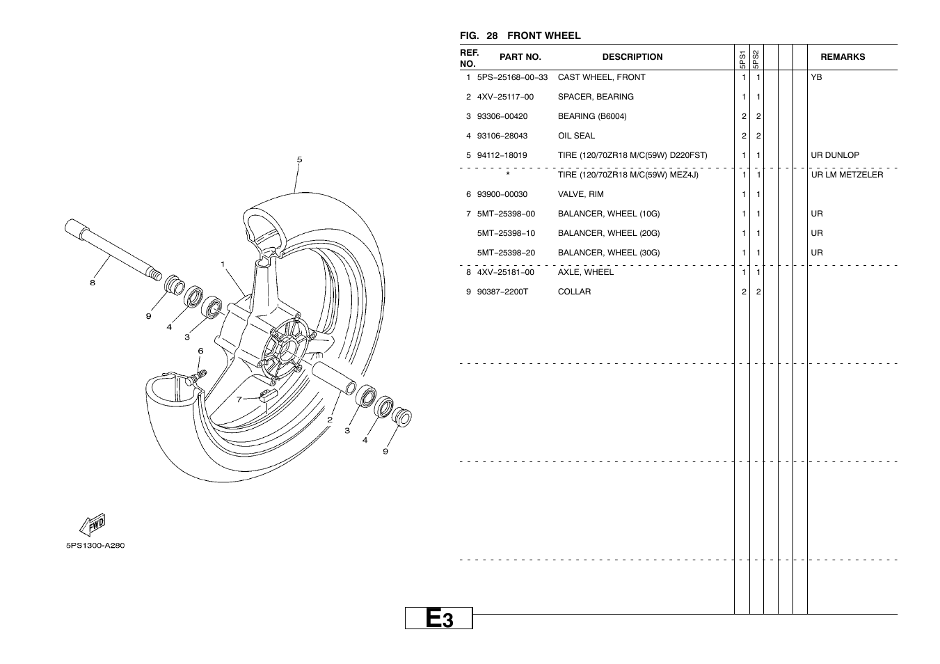 Front wheel | Yamaha TDM900P User Manual | Page 50 / 79