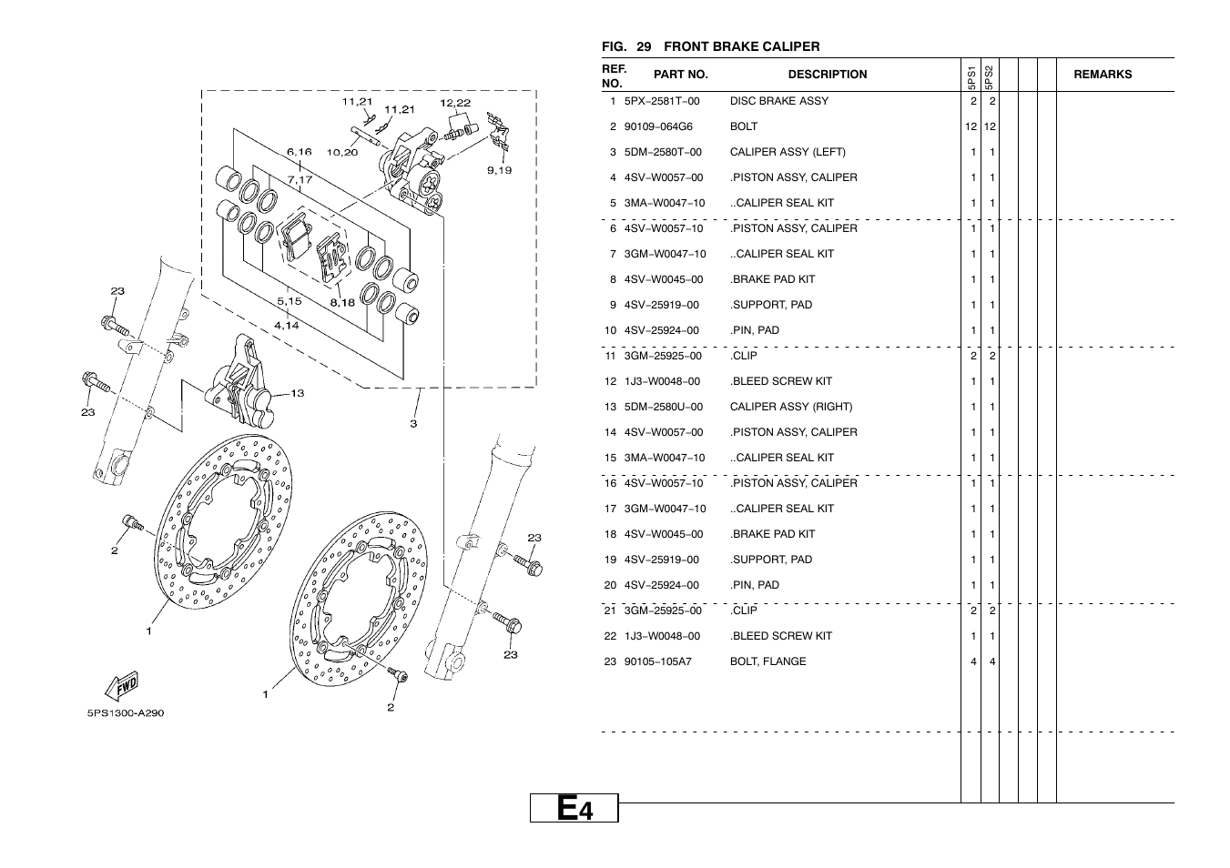 Front brake caliper | Yamaha TDM900P User Manual | Page 51 / 79