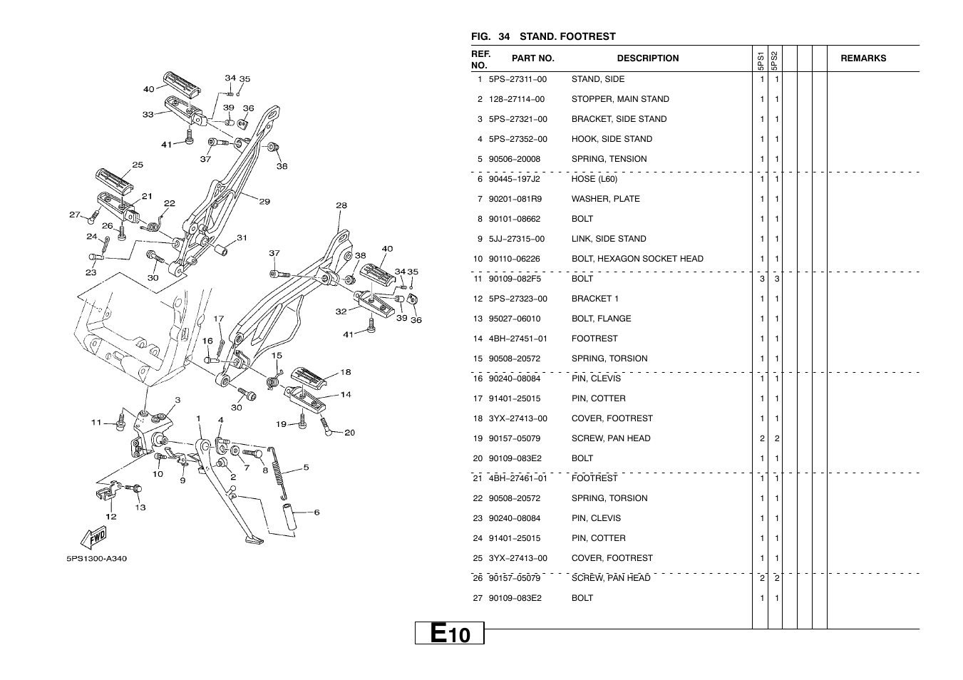 Stand. footrest | Yamaha TDM900P User Manual | Page 57 / 79