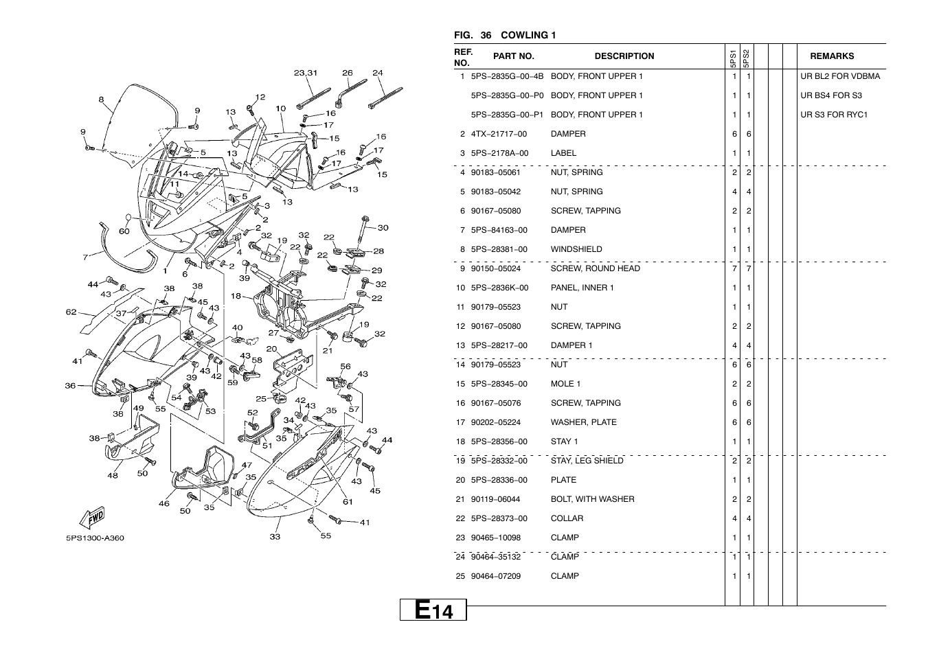 Cowling 1 | Yamaha TDM900P User Manual | Page 61 / 79