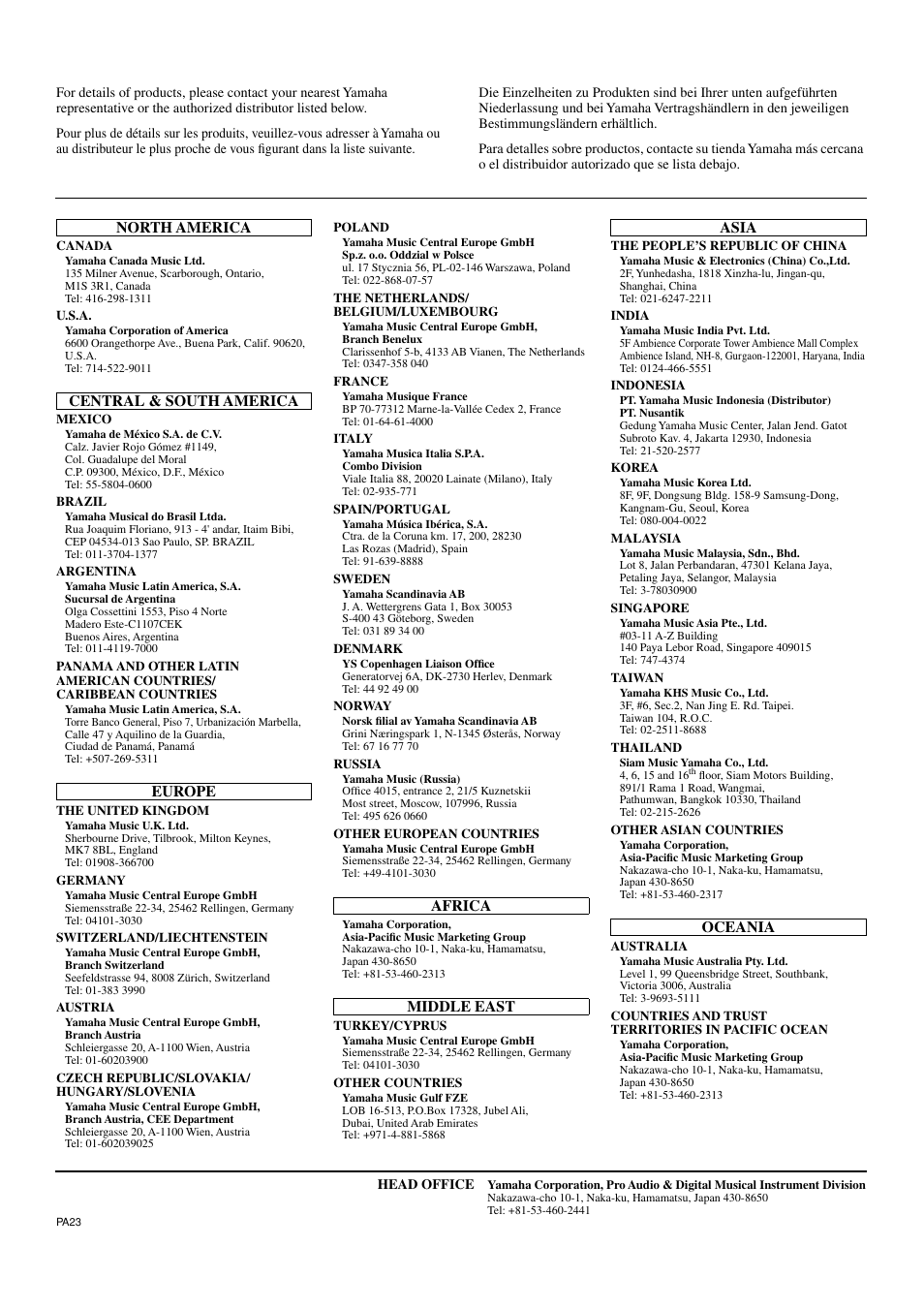 Yamaha MSR400 User Manual | Page 8 / 10