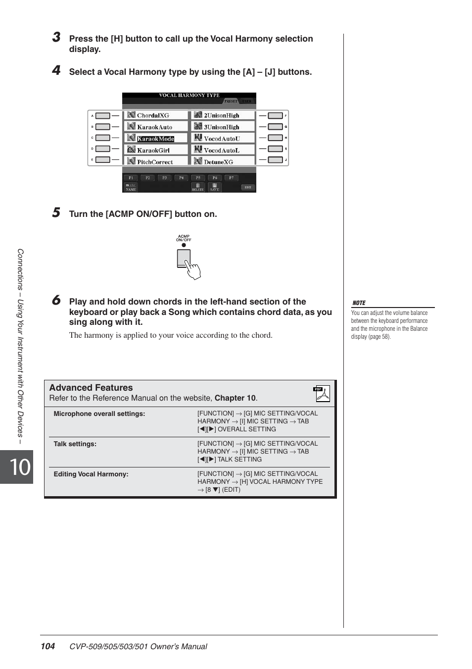 Yamaha CLAVINOVA CVP-505 User Manual | Page 104 / 138