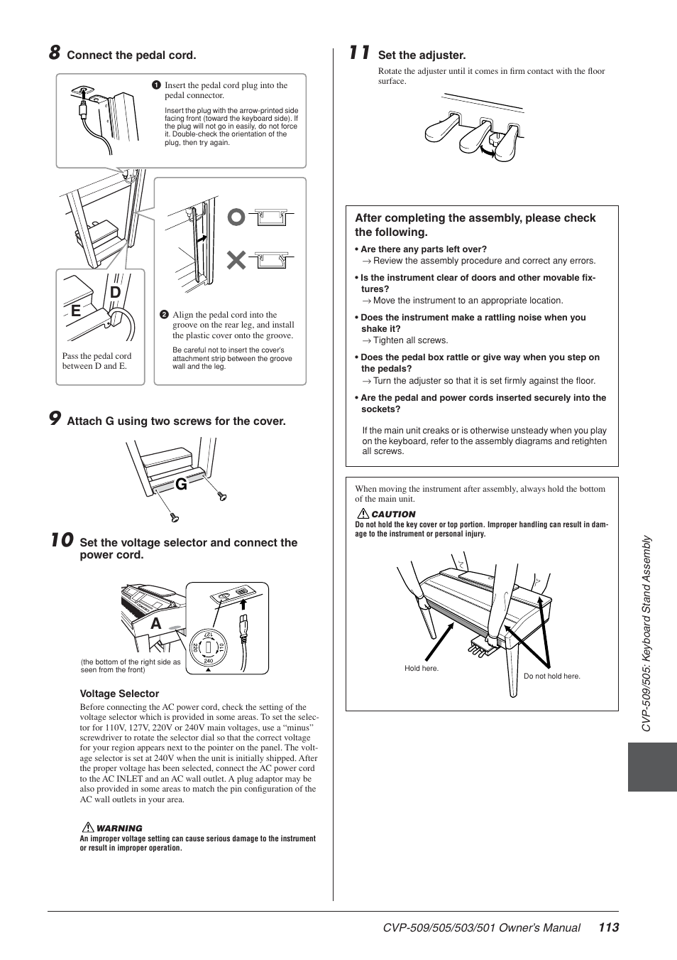 Yamaha CLAVINOVA CVP-505 User Manual | Page 113 / 138