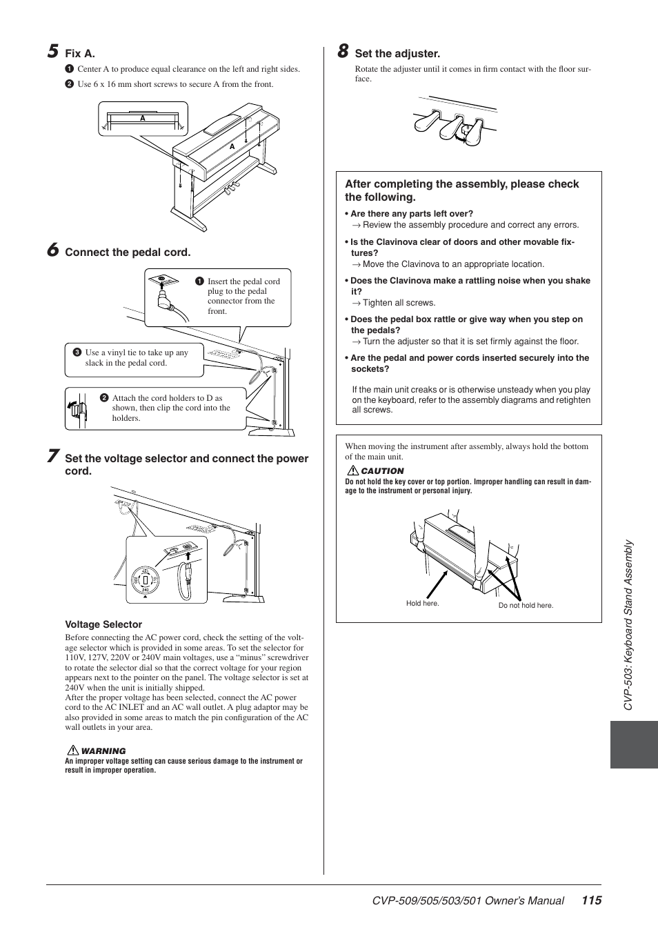 Yamaha CLAVINOVA CVP-505 User Manual | Page 115 / 138