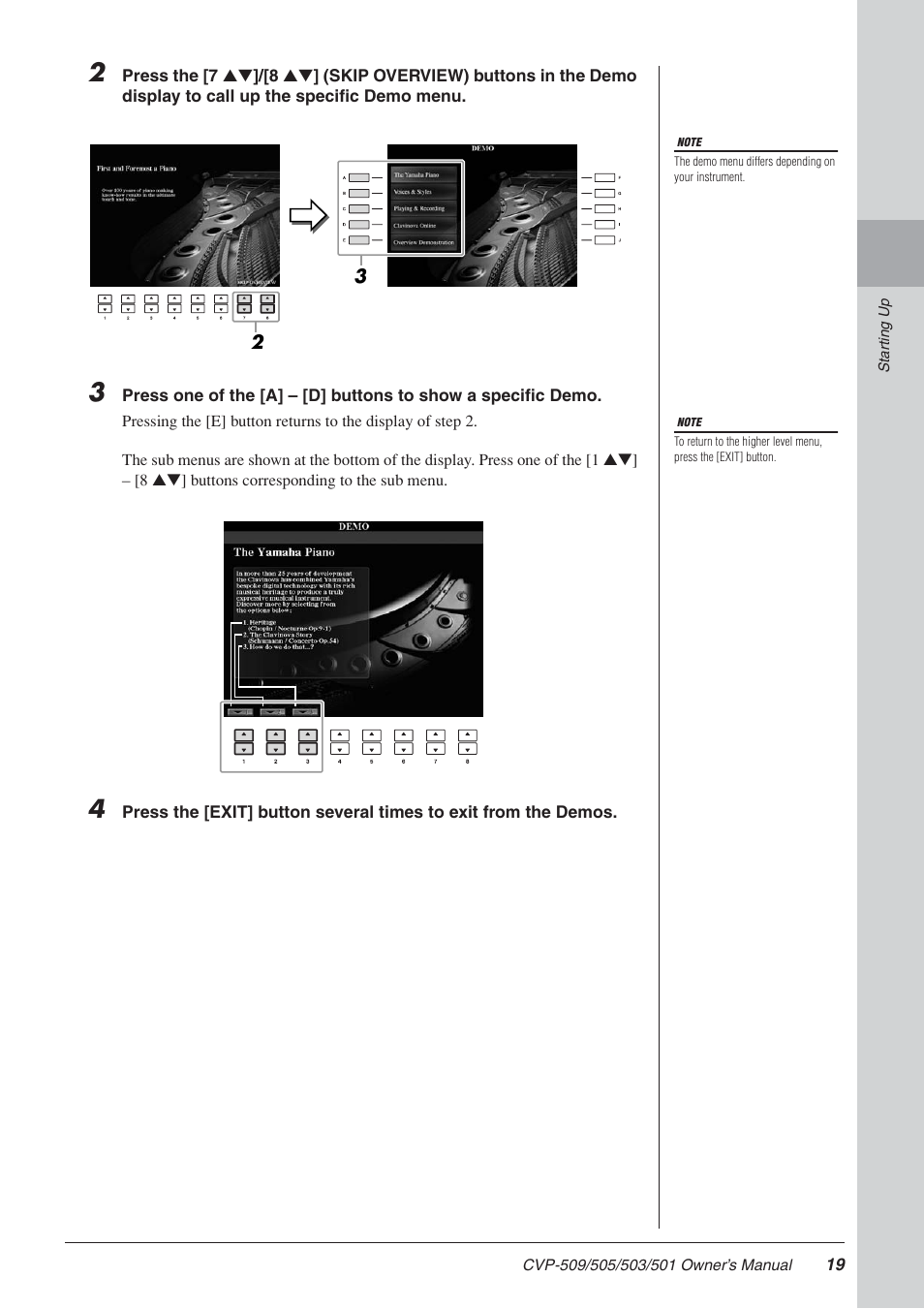 Yamaha CLAVINOVA CVP-505 User Manual | Page 19 / 138