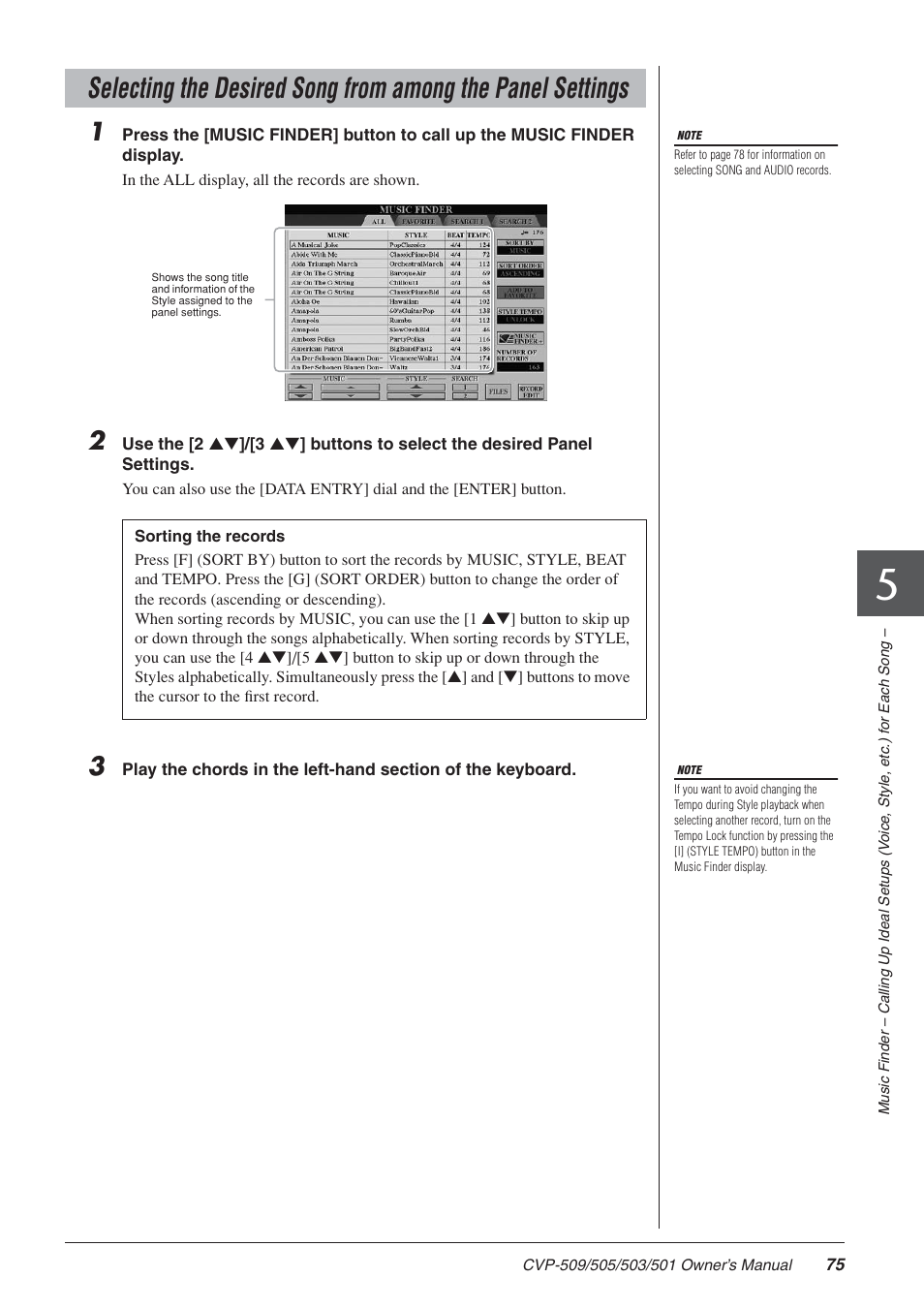 Yamaha CLAVINOVA CVP-505 User Manual | Page 75 / 138