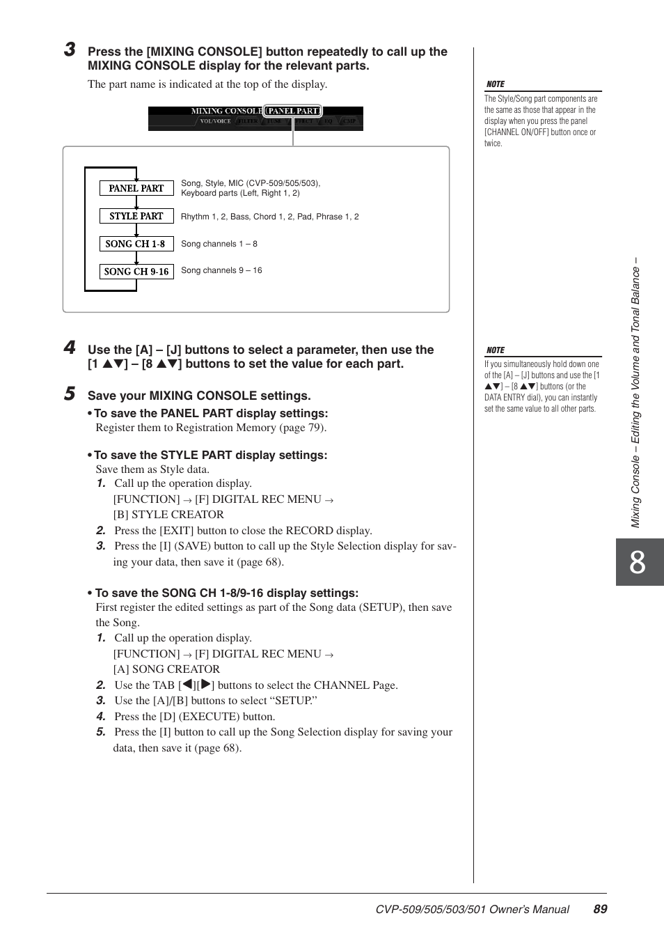 Yamaha CLAVINOVA CVP-505 User Manual | Page 89 / 138