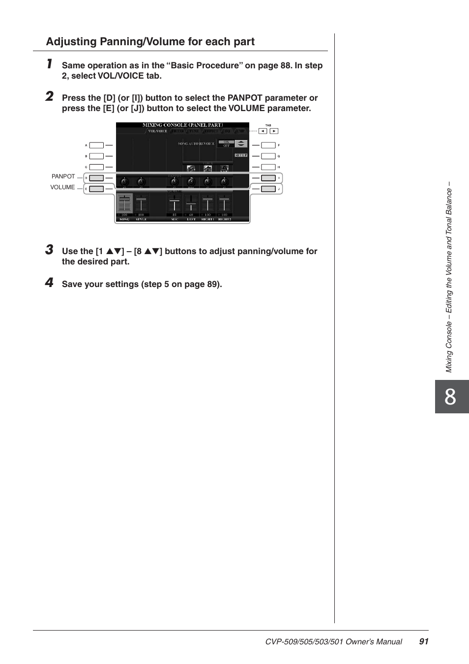 Yamaha CLAVINOVA CVP-505 User Manual | Page 91 / 138