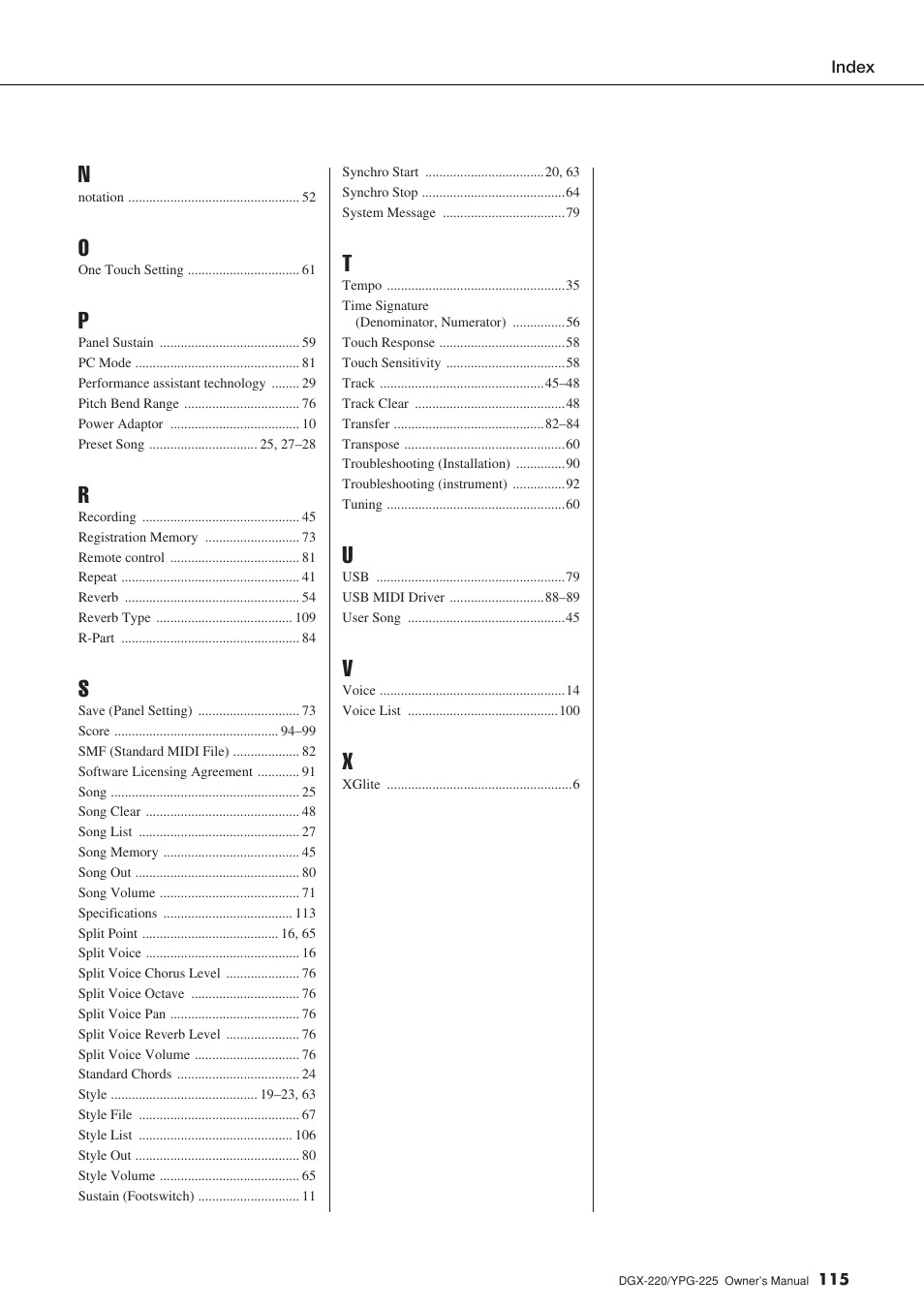 Yamaha YPG-225 User Manual | Page 115 / 118