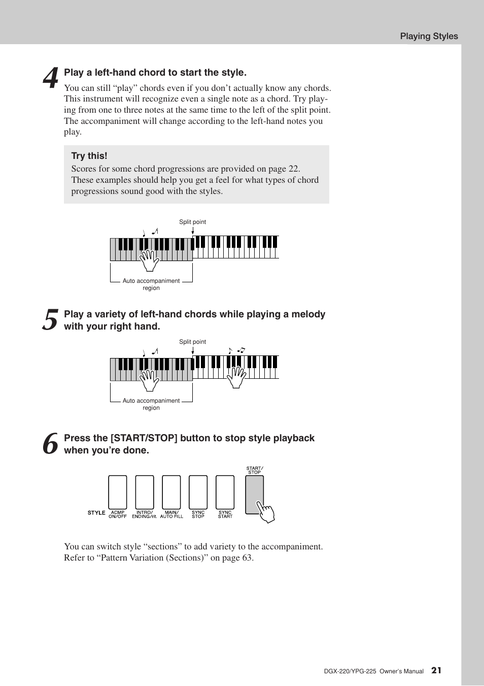 Yamaha YPG-225 User Manual | Page 21 / 118